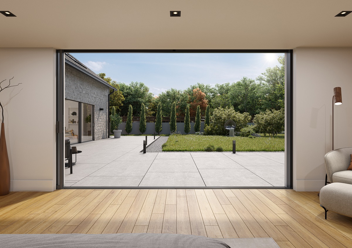 Infineo aluminium minimalist sliding door AluK